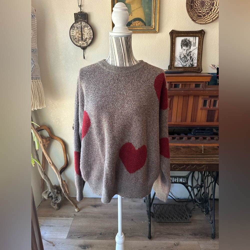 NATURAL LIFE heart sweater